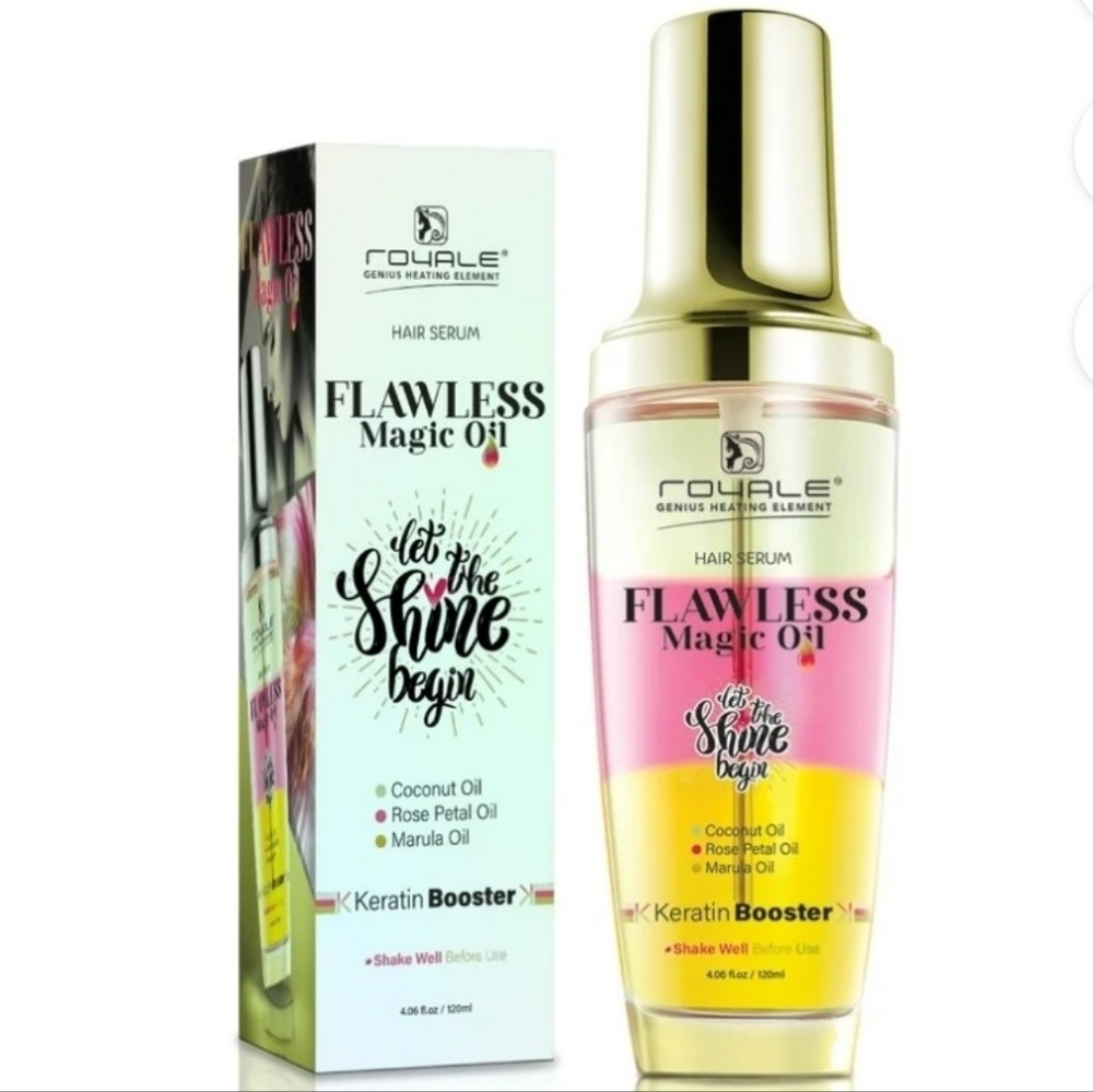 Royale Flawless Magic Oil Hair Serum with Coconut, Rose Petal & Marula Oil
